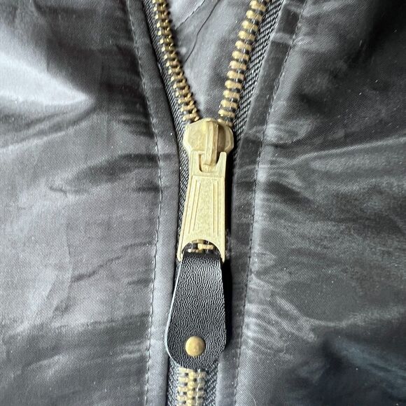 DELF Winter Coat Heavy Duty Military Retro Jacket Black Hooded Faux Fur Men's XL - Picture 7 of 12